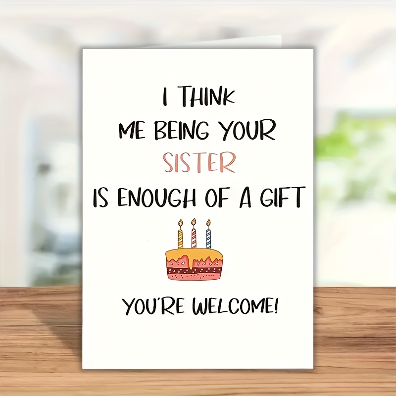 1pc meaningful birthday card sister funny birthday card Temu