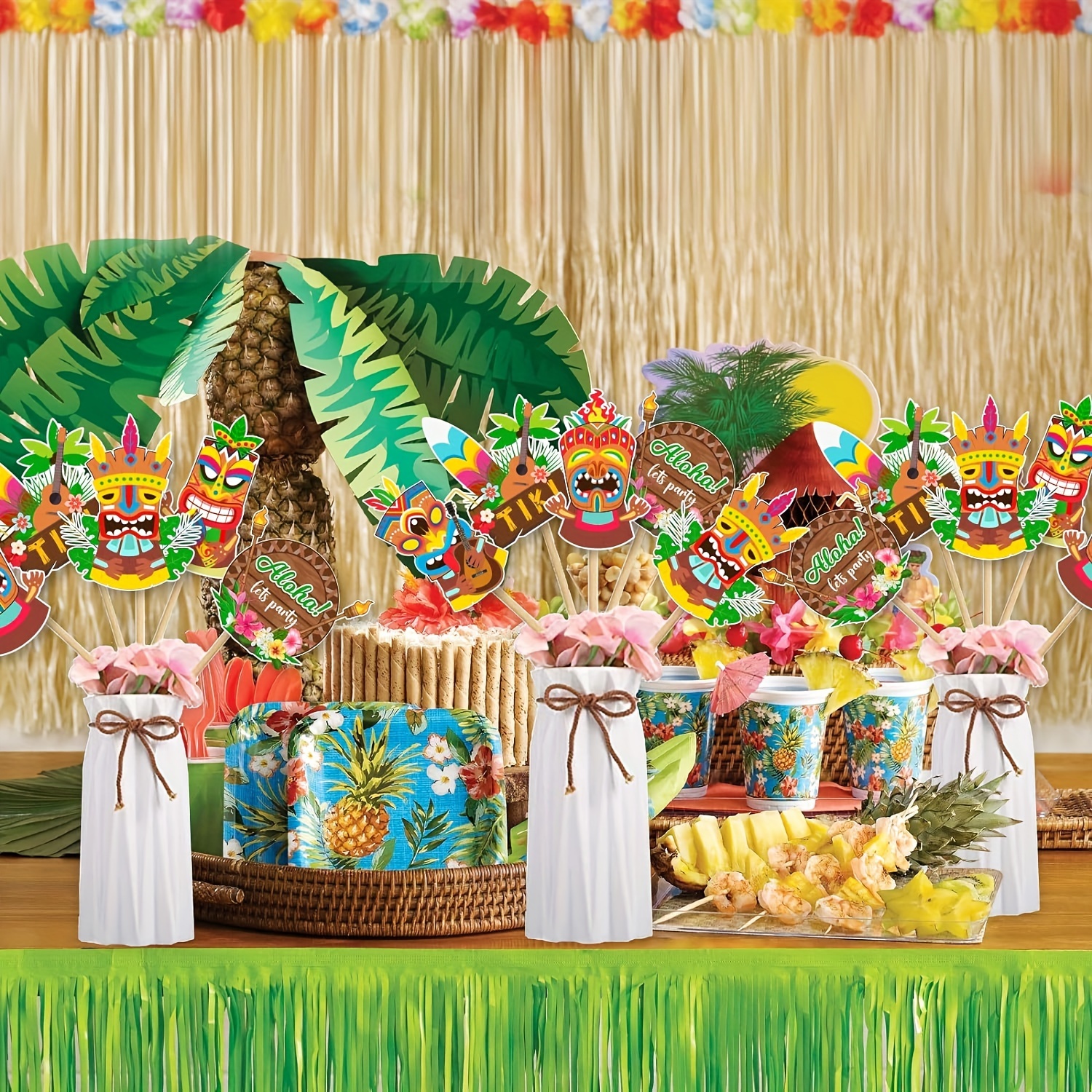 Value Pack Theme Party Decorations Hawaiian - Temu