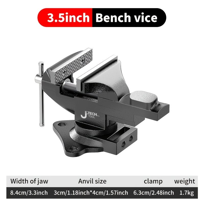 TEMU 1pc Oudisi 3.5-inch Vise-quick Adjustment Work, Heavy-duty, Multi-functional, Non-slip, Industrial-grade, With 270 Rotating Jaws, To Assemble,