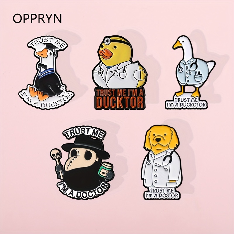 5pcs   truse me im a   series brooch cartoon cute   badge   dog and crow badge fine enamel alloy badge unisque clothing backpack hat ornaments small gift for friends