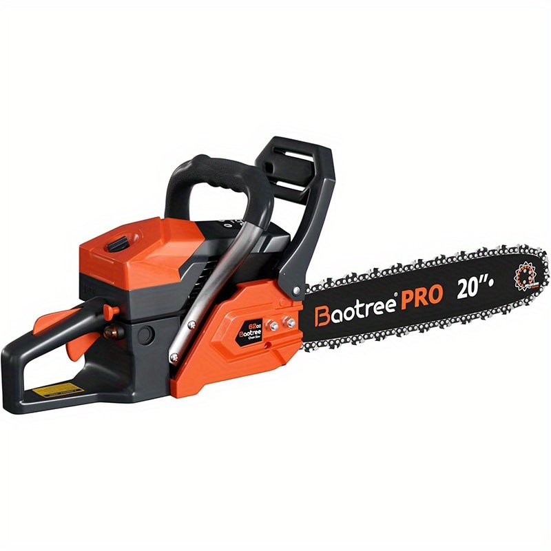 TEMU 20-inch Professional Commercial Chainsaw - 62cc Gas-powered 2-stroke Engine With Automatic Lubricator, & Pressure Design - Heavy-duty Metal