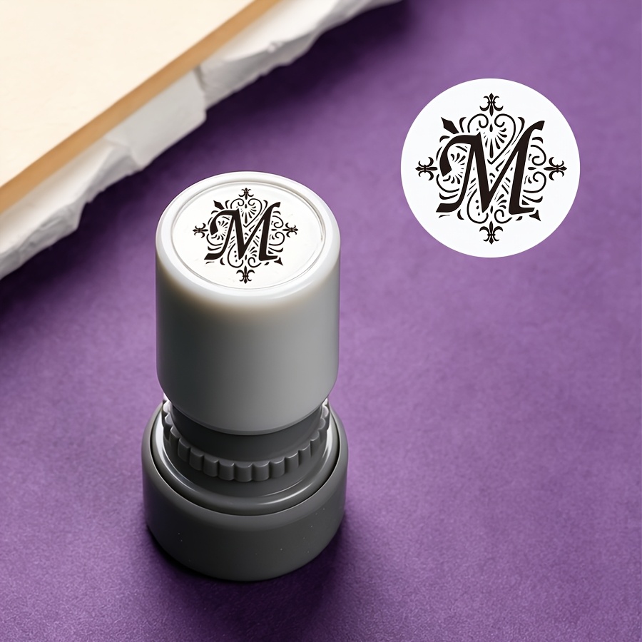 Image of Single Elegant Iris Decor Monogram Initial Stamp, Vintage French Iris -z Alphabet Photopolymer Stamp For Wedding Envelope Sealing, Scrapbooking, Diy Invitation Cards And Gift Wrapping Craft Supplies