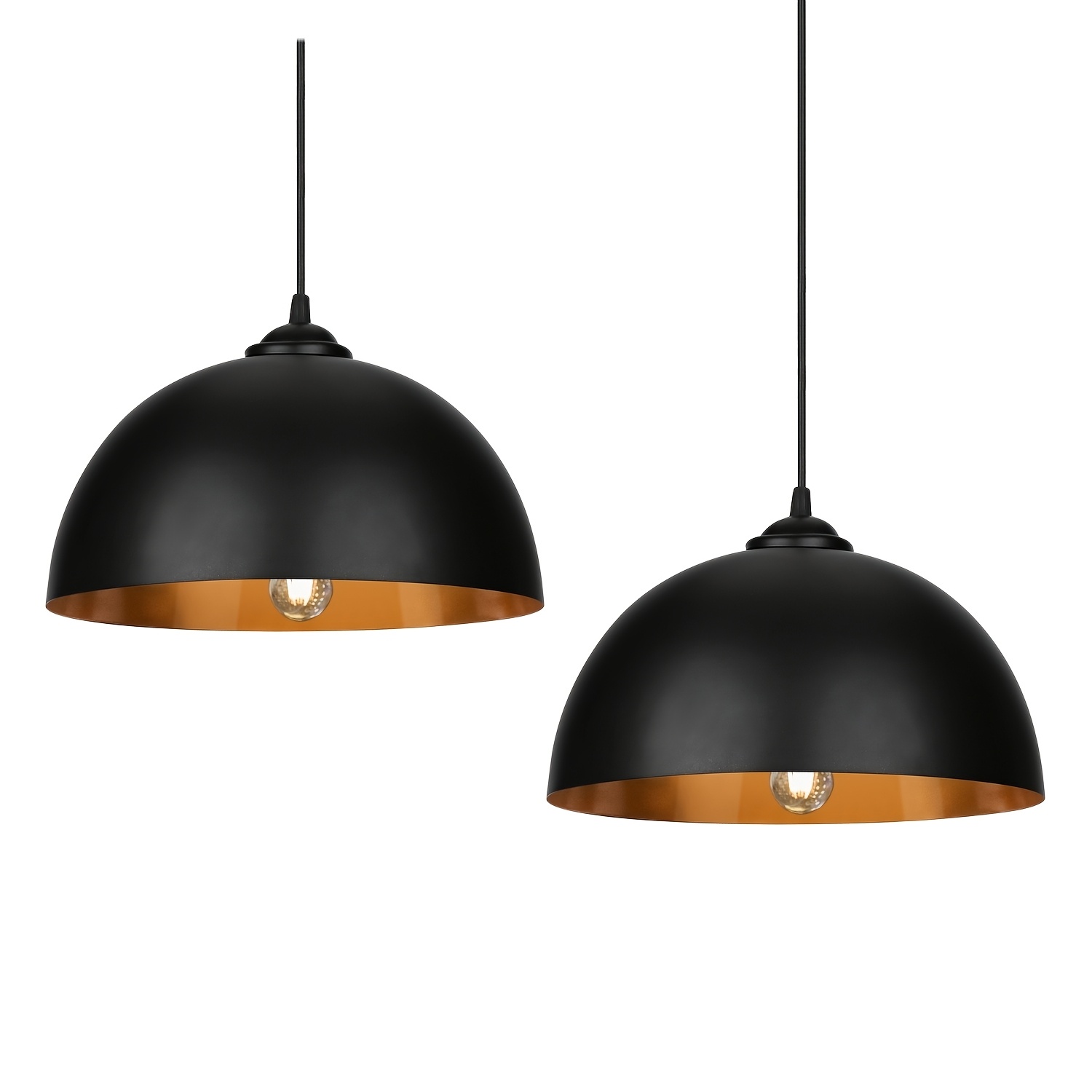 Image of Retro Industrial-style Large-diameter Lampshade Set Of 2 (30cm/e27 Socket) | Wrought Iron , Embodying Ruggedness And Nostalgia, Infusing Living Rooms, Bars And With Character