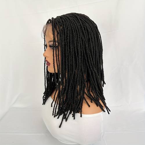 14 inch straight full lace dreadlock wig with knotless square part locs wig braided wigs for women full double lace wig dreadlocks crochet hair for women