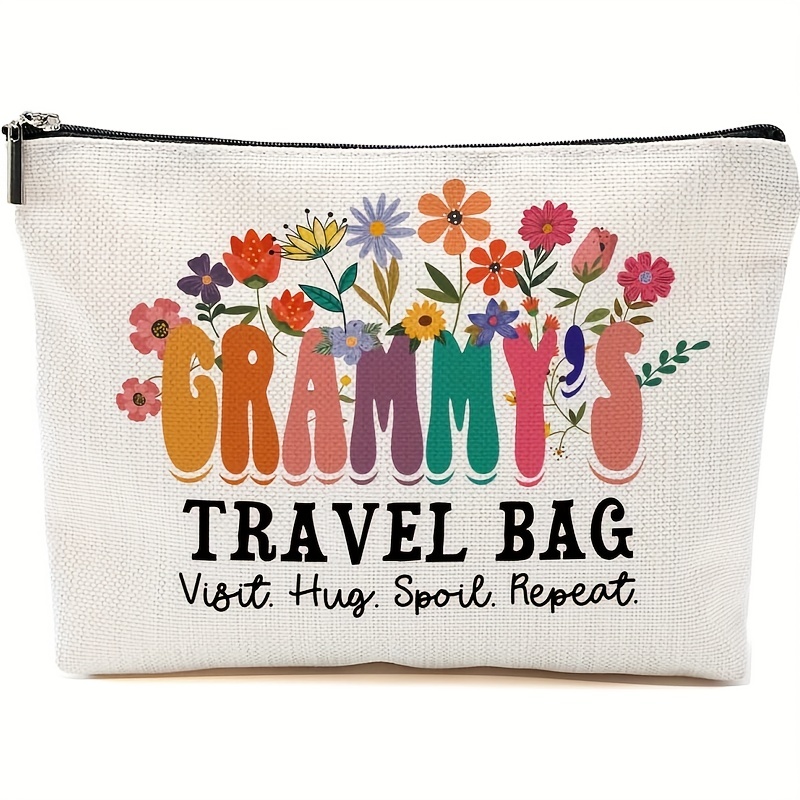 

Polyester "grammy's Travel Bag" With , Cosmetic Pouch For Grandma, Granddaughter, , Day, Retirement, Christmas Gift, Makeup Bag For Women