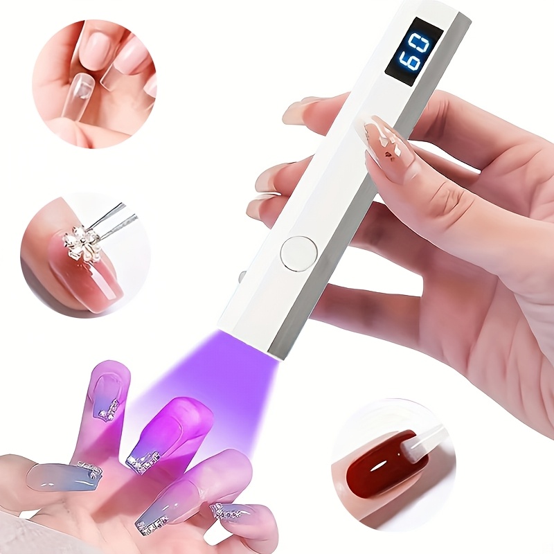 feiyba portable mini handheld nail lamp with curing wireless easy to carry ideal for travel usb rechargeable lithium battery nail care portable nail lamp cylindrical lamp rechargeable battery nail art supplie details 4