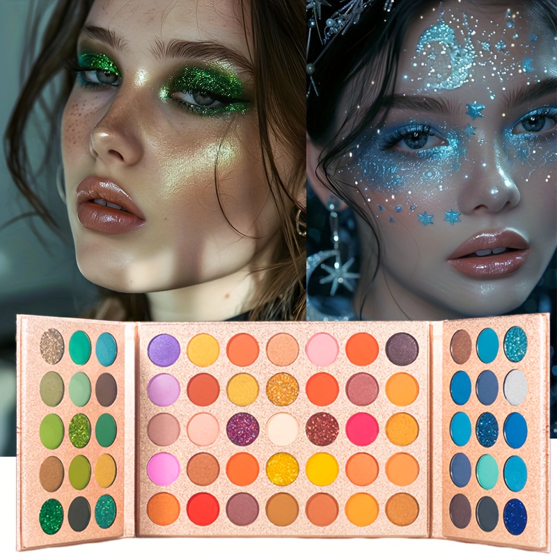 Image of Veronni 65 Color Eyeshadow Palette, A Versatile 3-in-1 Color Board Featuring Matte, Shimmer, And Glitter Shades For Look. This -one Makeup Palette A Vibrant Range Of And Pigmented Eyeshadows