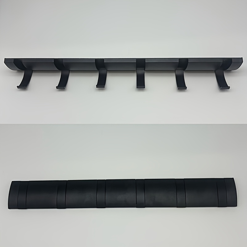 1pc Wall-mounted Coat Rack With Retractable Hooks, Space- Aluminum Hanger For And Bathrooms - Black, , Suitable For Hats, Towels, And -efficient Storage | Modern Hanger Design