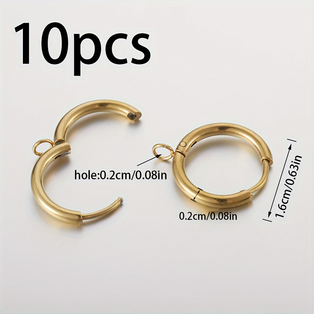 TEMU 10pcs Mingxuan Stainless Steel French Circle Earring Hooks, Making Supplies For Earrings , Jewelry Components|french Hook Earrings|stainless