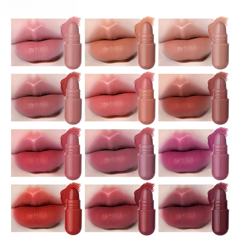 Image of Of Capsule Lipsticks, Featuring Natural Tones That Makeup Looks. Mini And Portable, Long-lasting Wear Without Smudging, Keeping Your Lips Looking Exquisite From To Evening Drinks