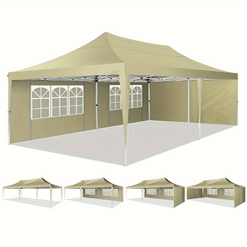   10 20ft pop up awning tent upgraded structure wind and water proof with removable side walls suitable for parties weddings camping and other outdoor activities details 5