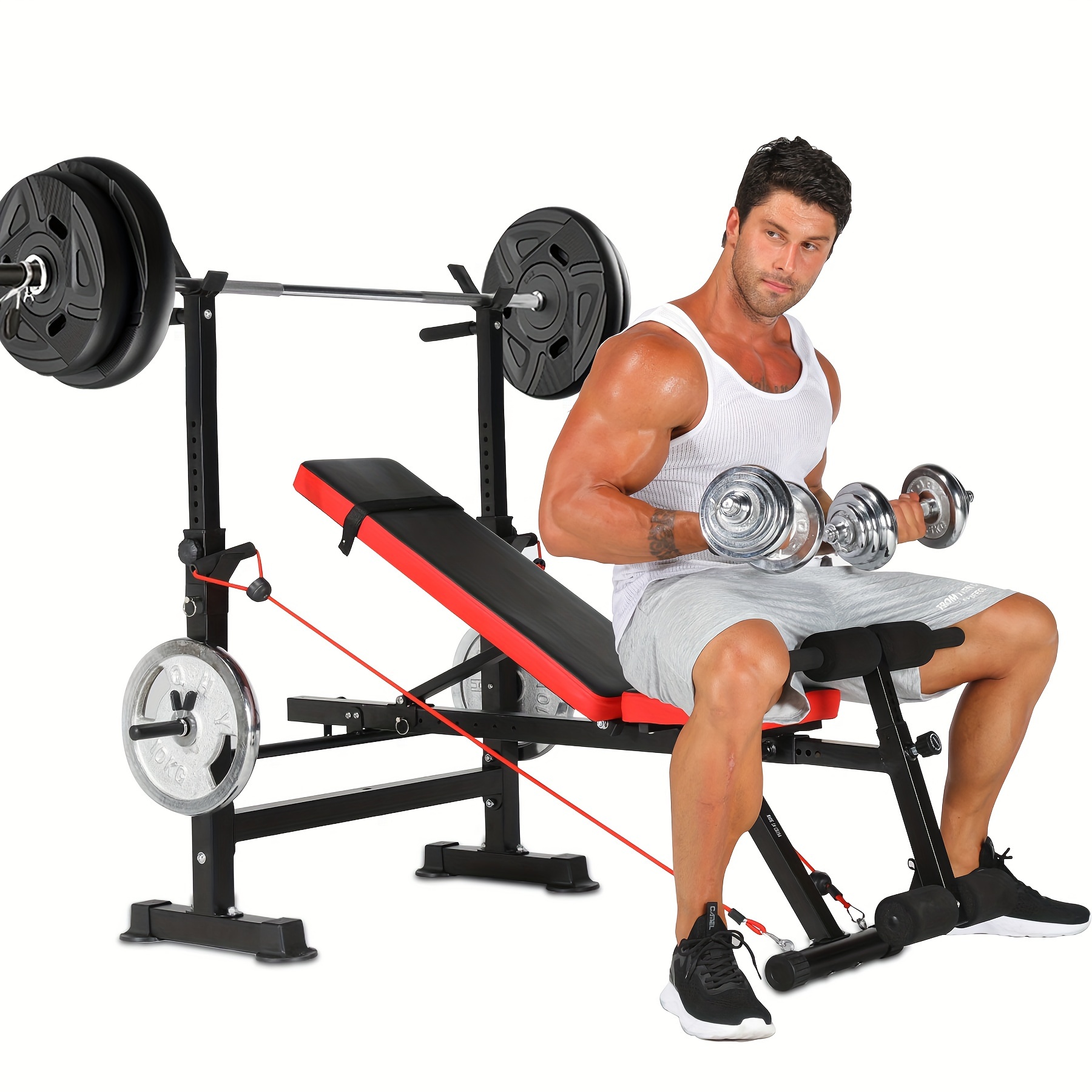 Banco Plano Pectoral Bajo Con Mancuernas Press De Banca Con