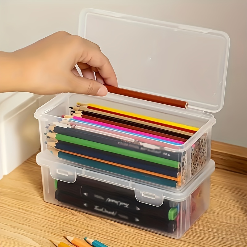 

Clear Plastic Desk Organizer Set: Pens, Pencils, And Markers