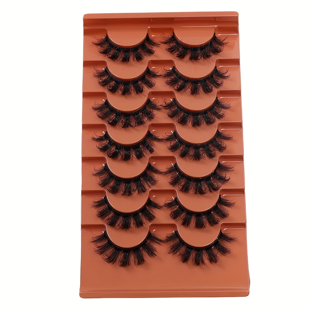 7 Pairs Of Fluffy 8d Curly False Eyelashes, 20mm Full Fine Stripe Thick 3d Eyelashes, Extension And Natural , Easily Create A Makeup Look