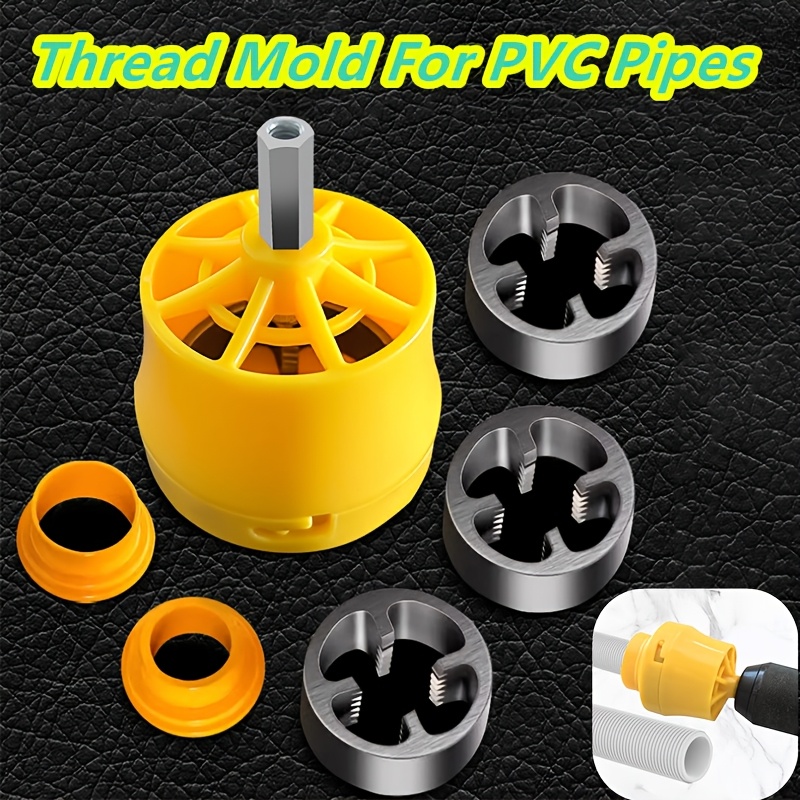 

Steel And Plastic Pipe Thread Tap Set, Electric Drill Compatible Pvc Thread Die Mold, 1/2", 3/4", 1" Sizes, For Threading Tool Kit