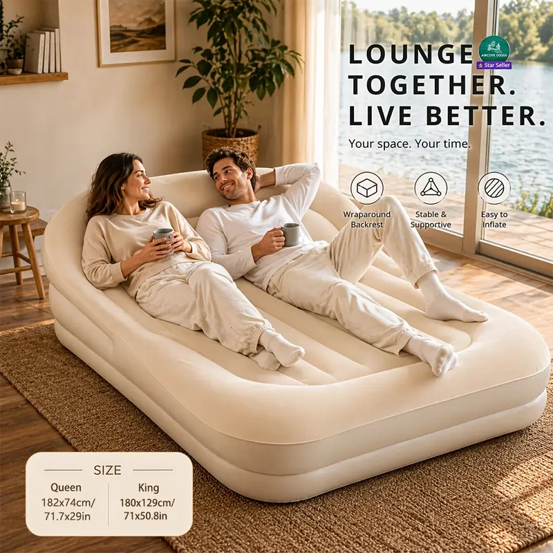 luxuriöses 3 in 1 aufblasbares sofa bett lounge sitzen