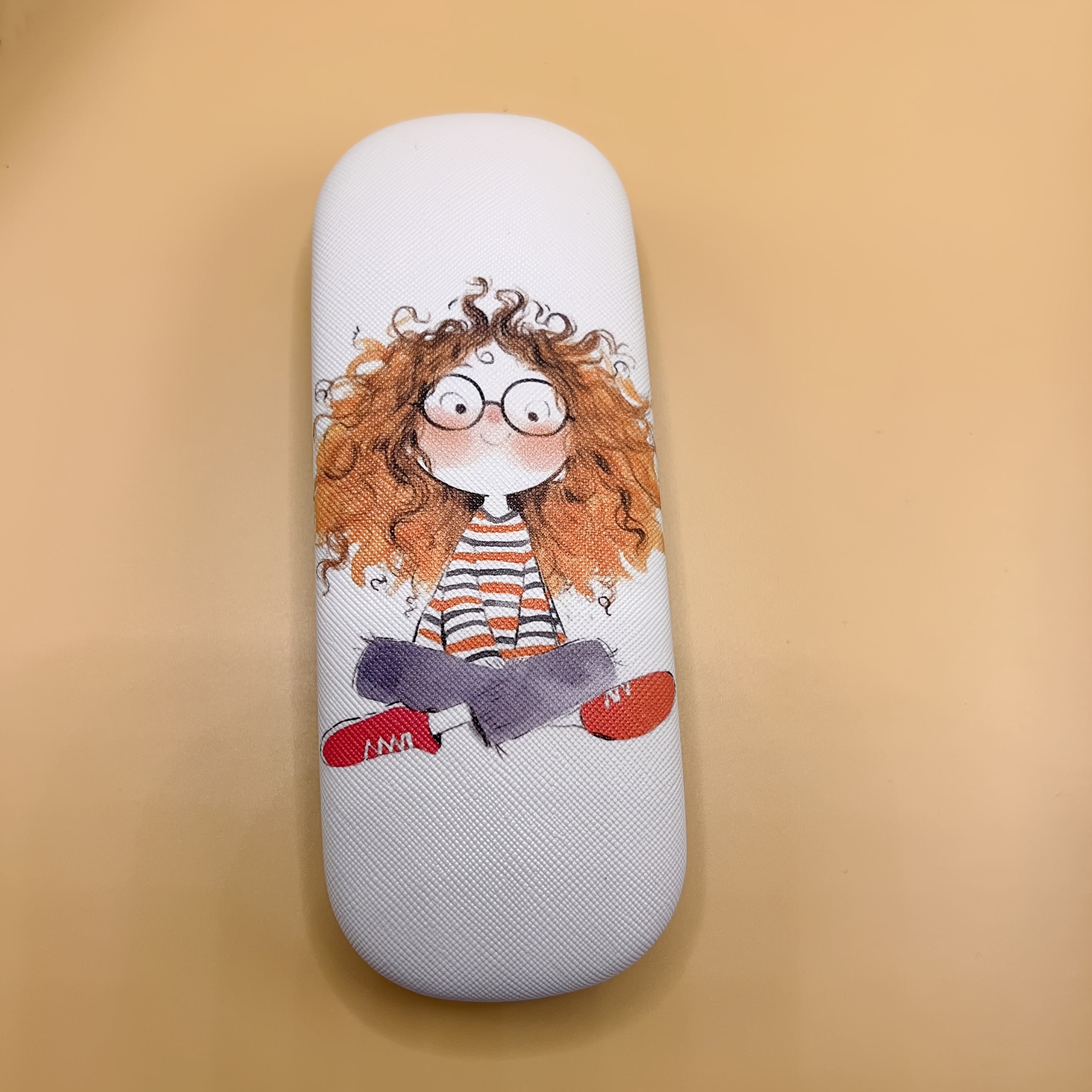 Cute Cartoon Picture Glasses Case, Cartoon Pattern, Holiday Gift