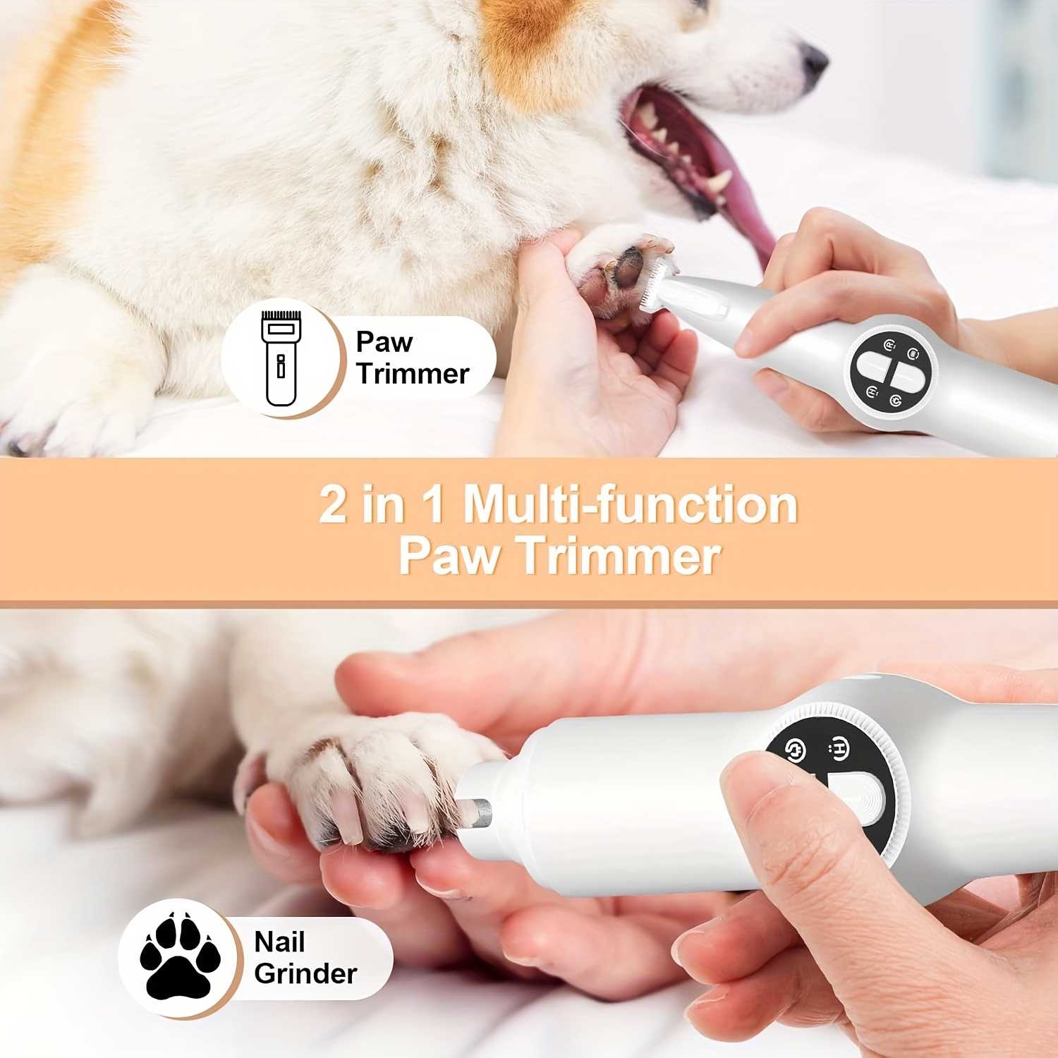 dog paw trimmer grooming dog nail trimmer light electric dog