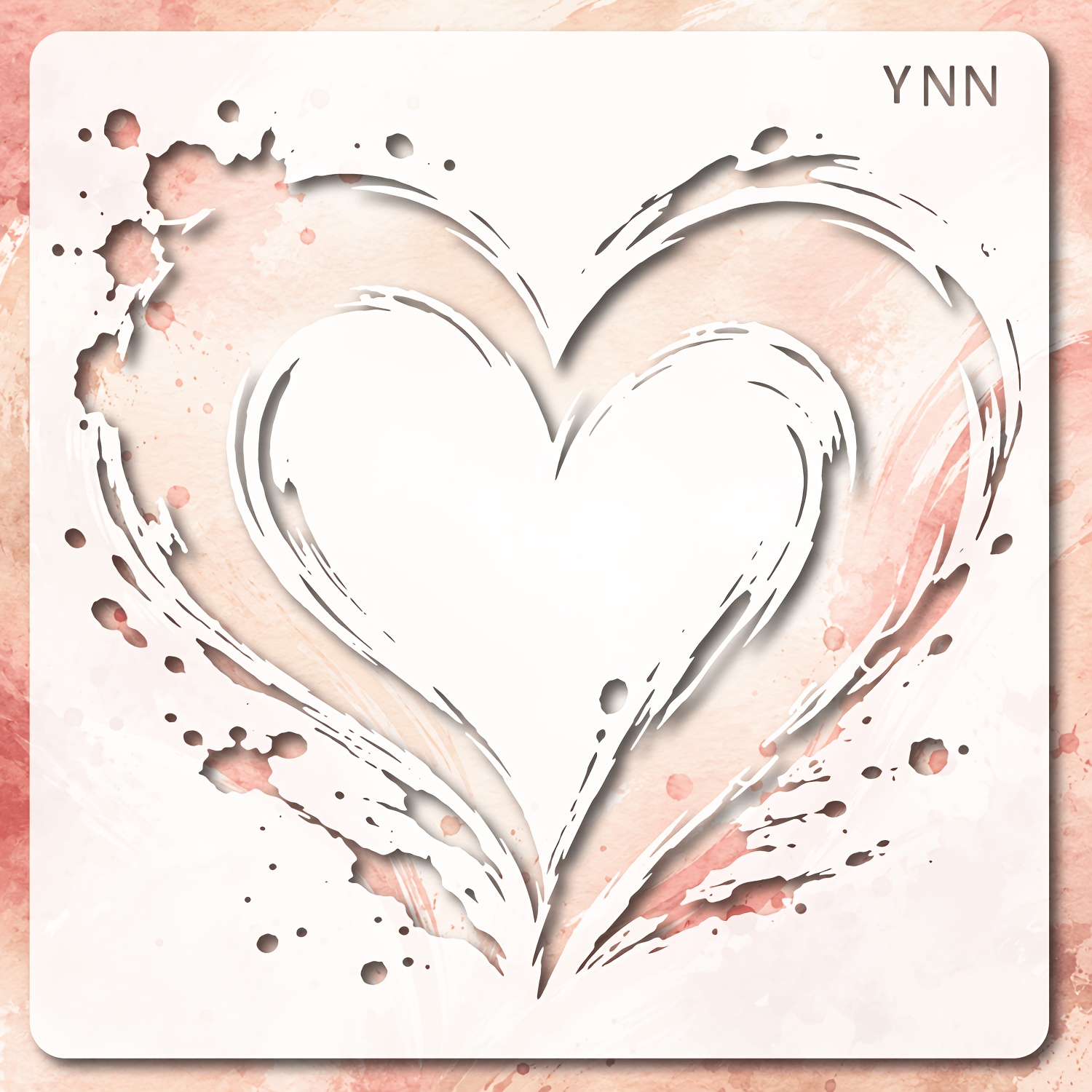 TEMU YNN Stencil a Forma di Cuore con di Riutilizzabile 11.8 X 11.8 Pollici per Dipingere con Pennello, Template per Disegno per Artigianato, Murale,