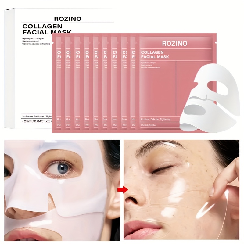 10pcs   collagen face mask facial masks overnight strong moisturiz look reduced wrinkles dark spots     signs of agingdull and light beige loosening light beige underneath     moisturiz facial mask face masks skincare 0