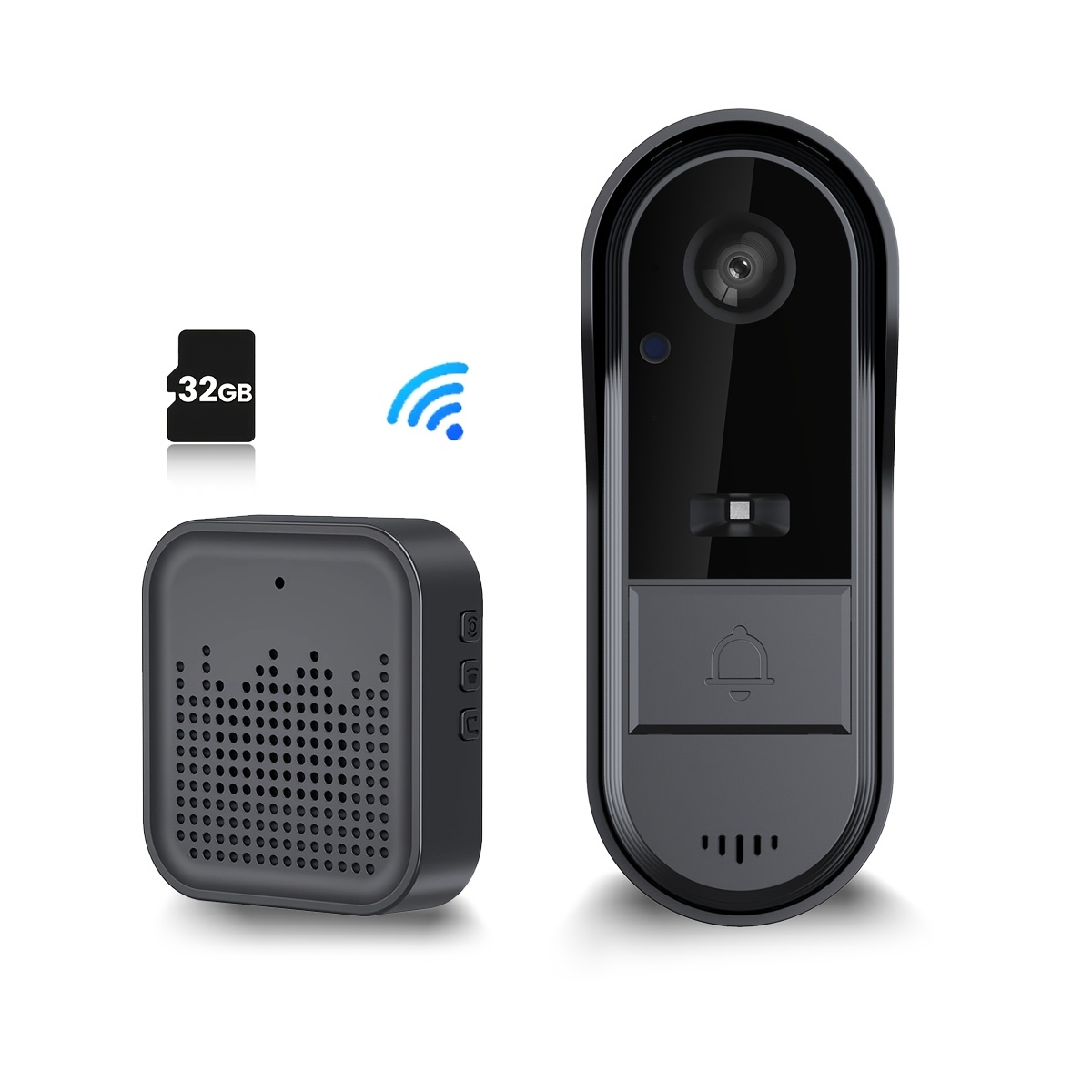 TEMU Smart Wireless Doorbell, Visual Door Doorbell Camera, Hd Video Doorbell With 2.4g Wifi Security Camera For Home Security, Night Vision, Voice