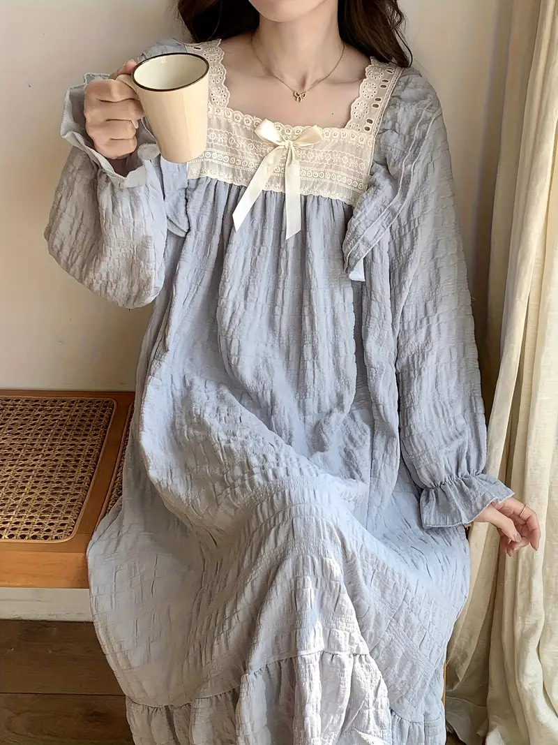long sleeve nightgown womens spring autumn - Temu long sleeve nightgown womens spring autumn - Temu