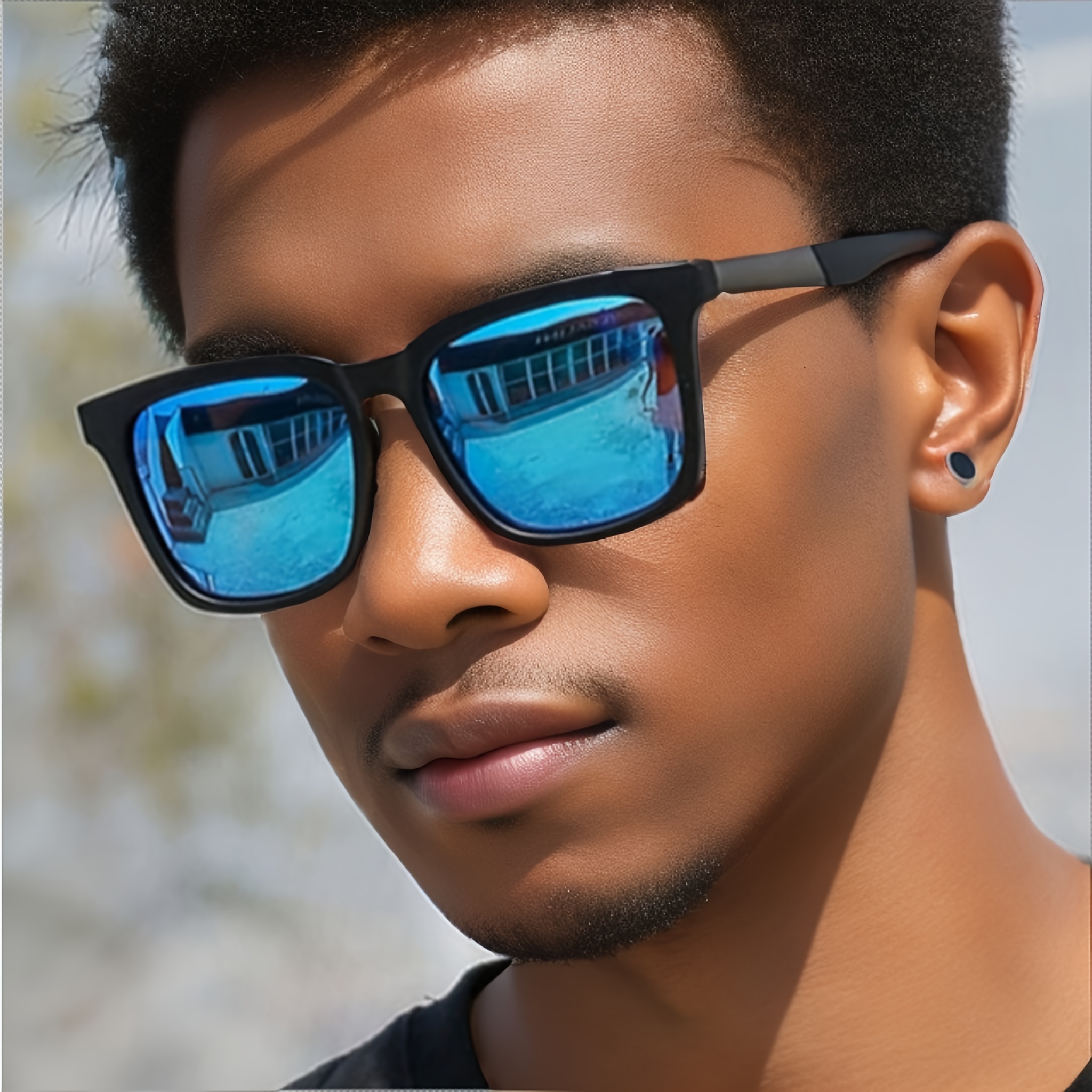 

1pc Fashionable Men's Glasses, With Large Square Frames, To Protect Against Ultraviolet Rays
