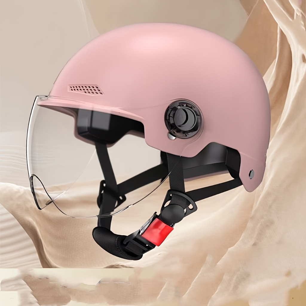 light blue abs motorcycle helmet with clear visor stylish outdoor