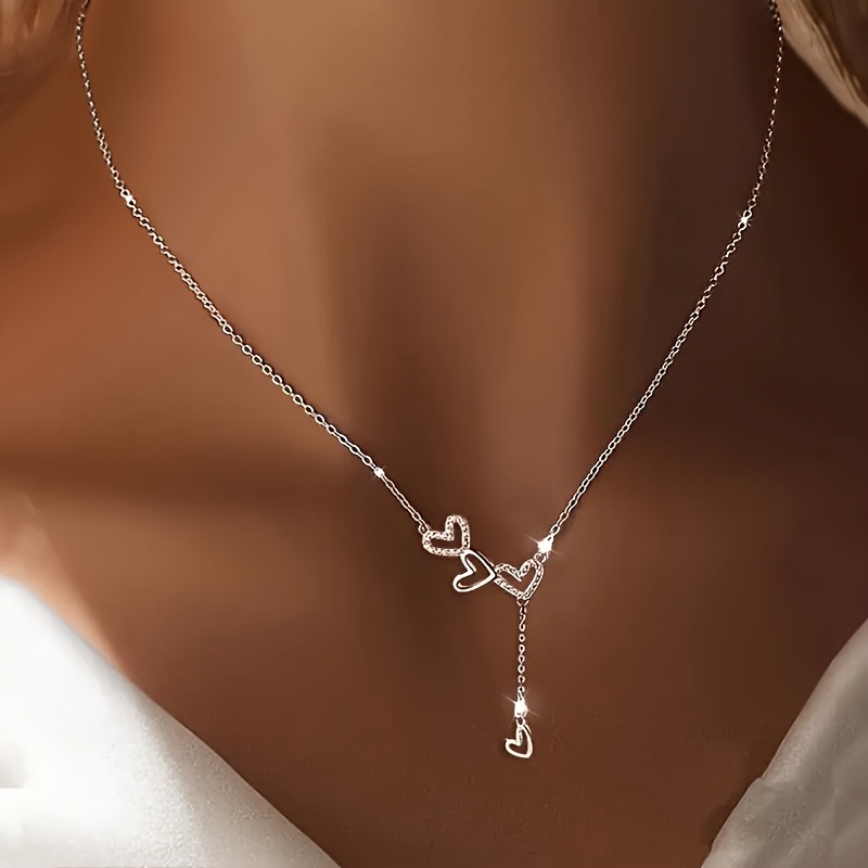 TEMU Collier Pendentif Cœur , Collier Femme Simple et Élégant
