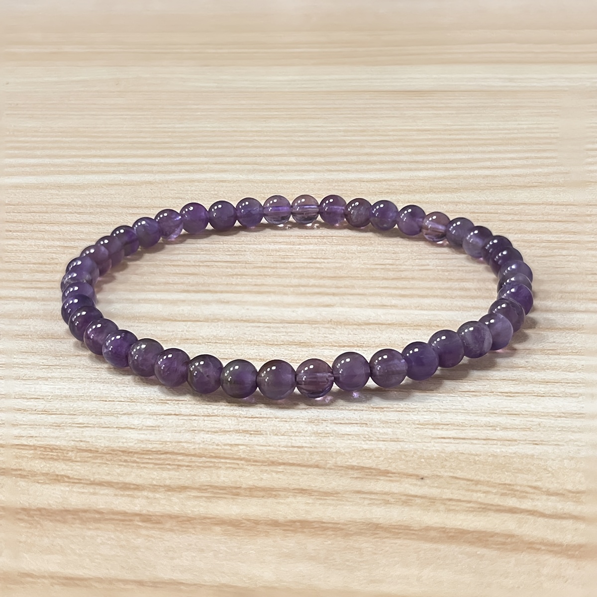 5pcs Bohemian Handmade Bead Bracelet Set, Amethyst & Rose Quartz