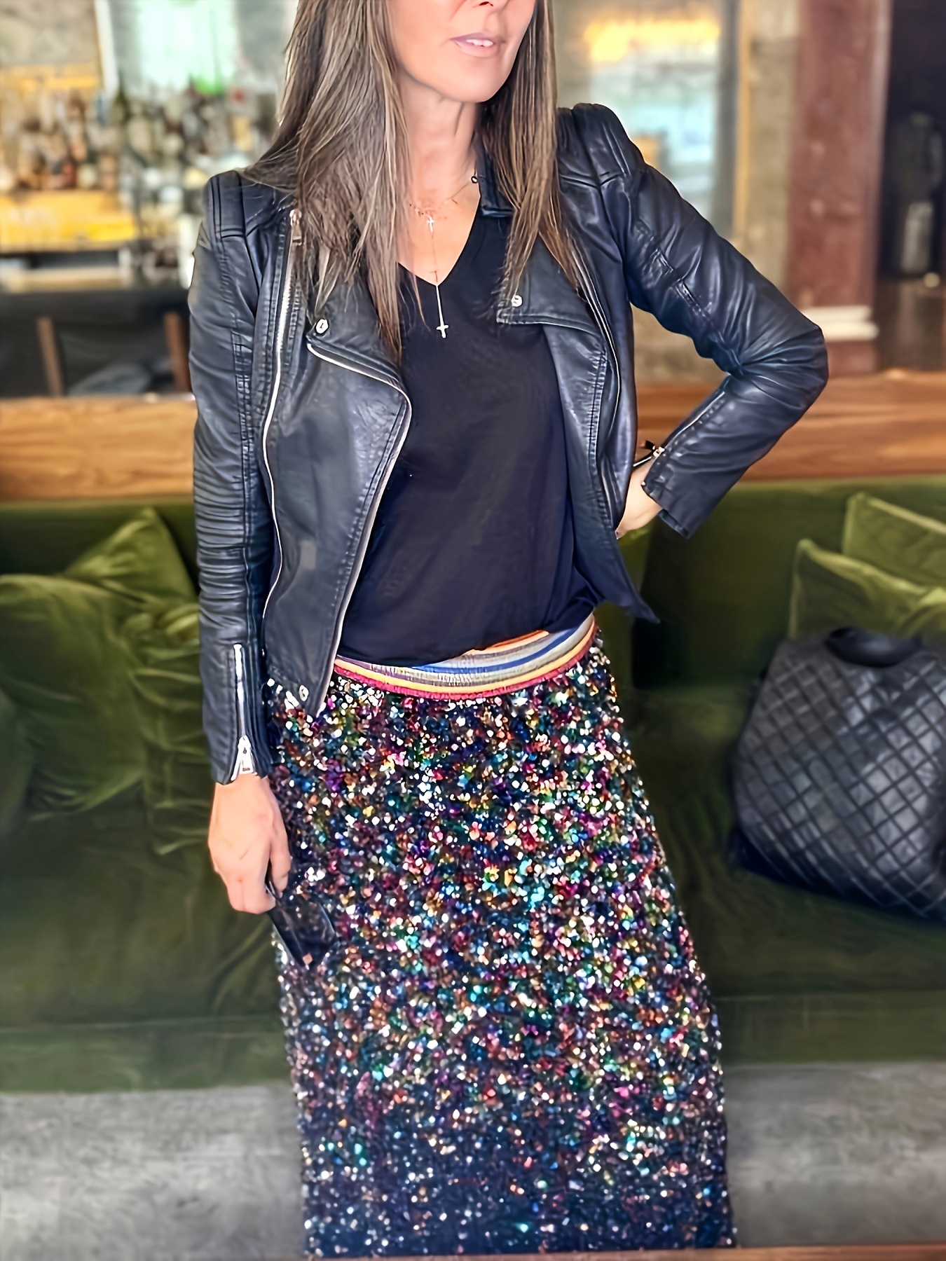 Mini Skirt Outfit Sparkle Skirts 80s Vintage-Inspired Rainbow