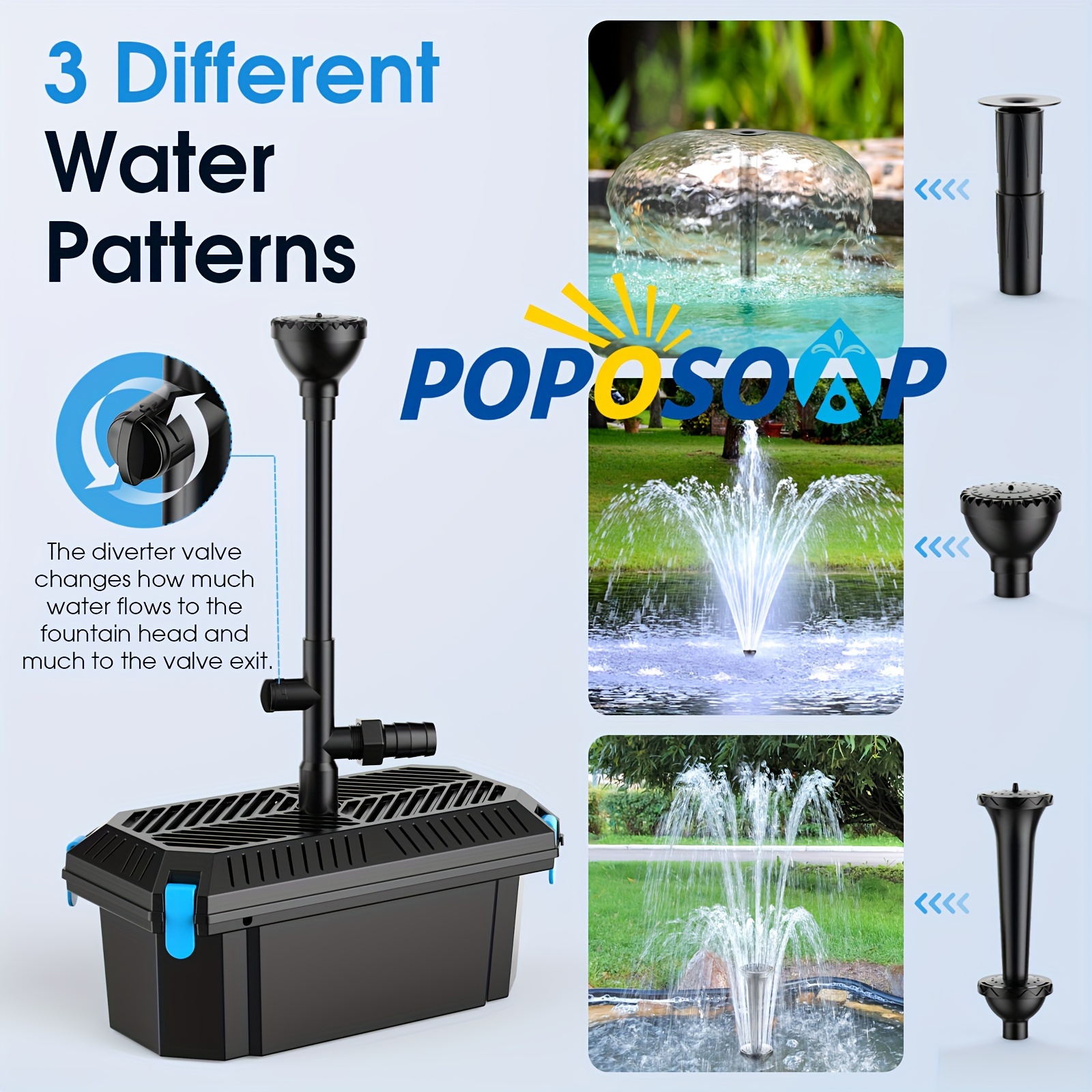 

Poposoap Pond Filter With Pump Fountain Kits, 660gph Pond Filter With 40w Pond Pump & Fountain Kit, Filters For Outdoor Ponds Clean, Clear, And Add Water Features