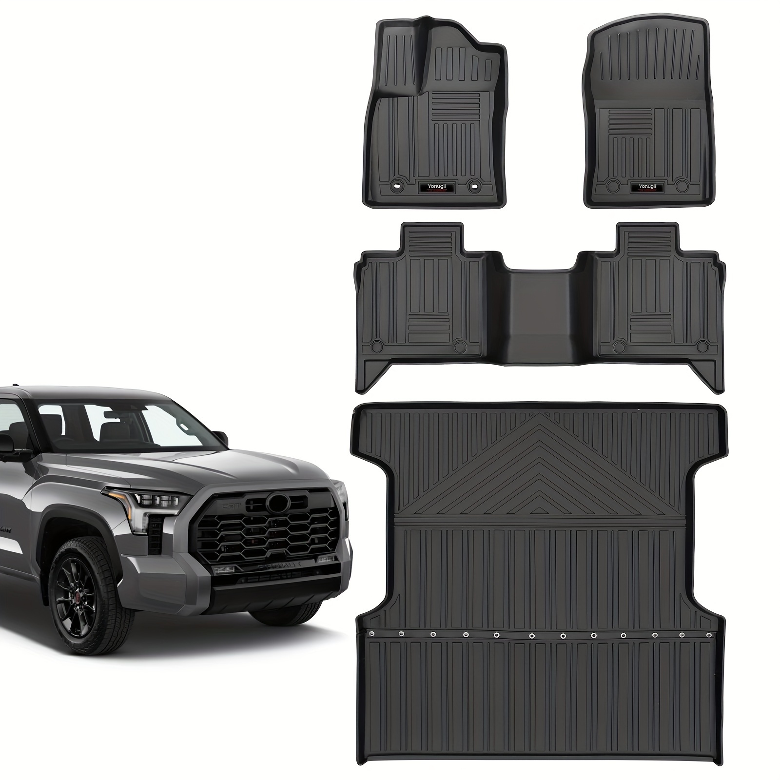 

For Toyota Tundra 2022 2023 2024 Floor Mats And Bed Mat Liner 5.5ft Short All Weather Tpe Rubber Mat Upgrade Materials For Toyota For Tundra Accessories (only For Crewmax Cab)
