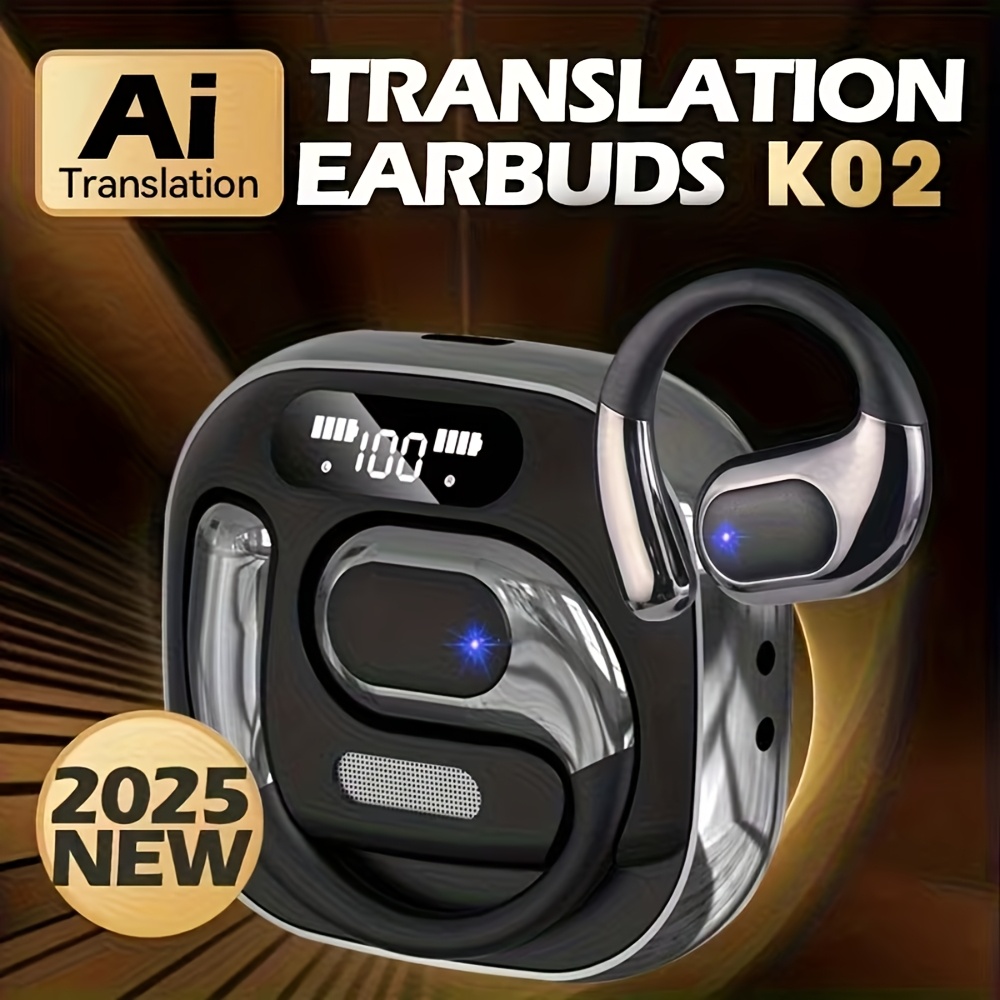 2025 AI Real-Time Translation Earbuds with Noise Cancelling and Charging Case, Smart Translator for Smartphones, Multiple Colors Available