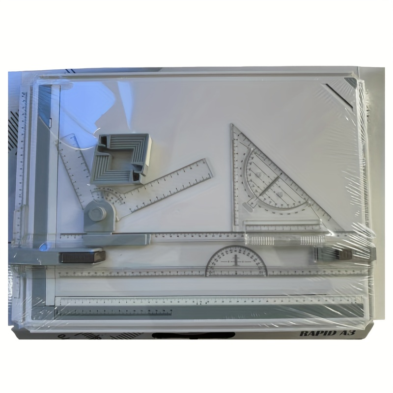 TEMU Portable A3 Transparent Drawing Board With Protractors & Rulers - Multi-angle Measurement Guide, Durable For , Students, Diy Home Decor & Office