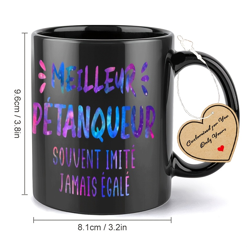 1pc petanque themed ceramic mug with french boules funny coffee cup suitable for office parties weddings gifts ideal for petanque players restaurants cafes themed christmas holidays