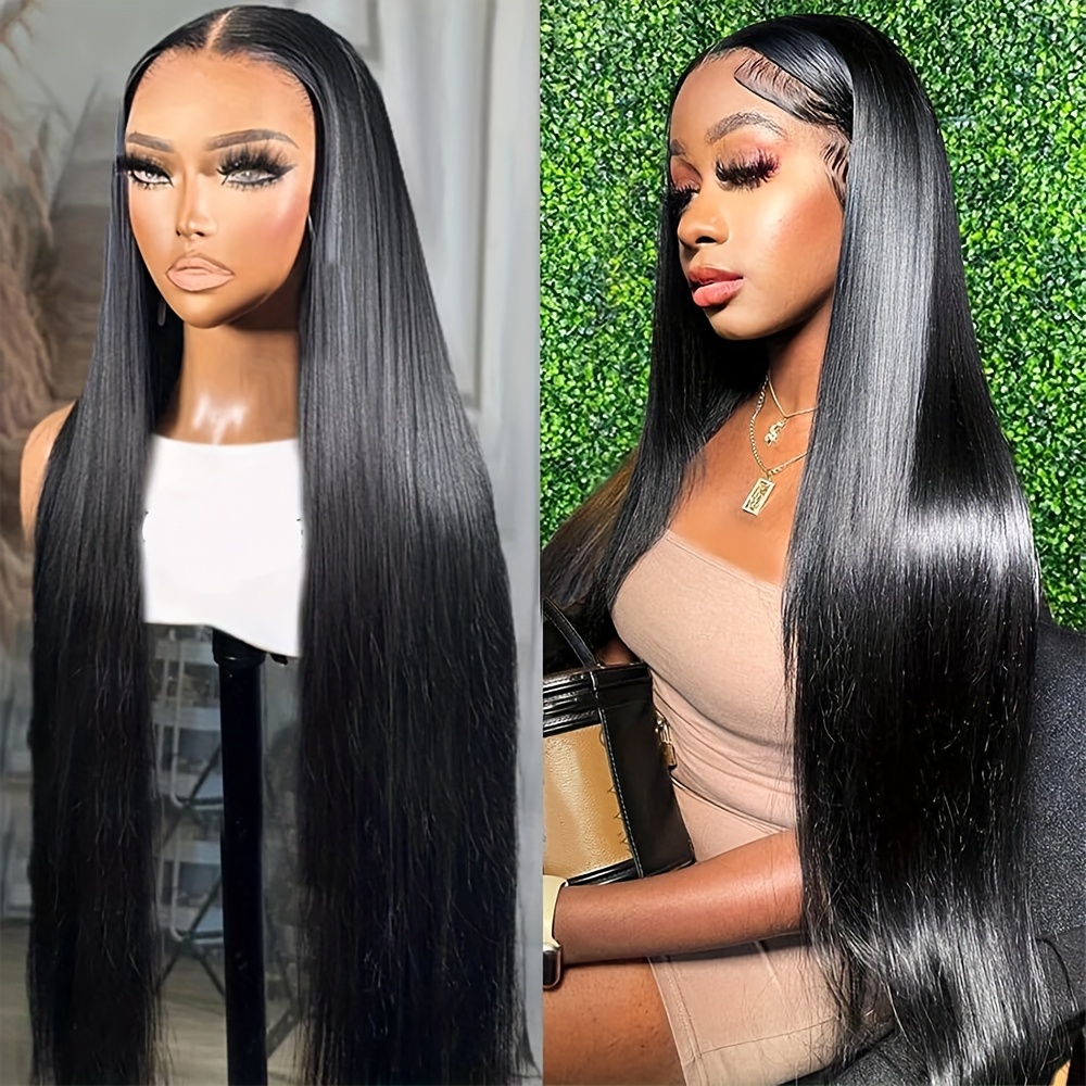 

180% Density 13x4 Lace Front Wig Human Hair Pre Plucked With Baby Hair Straight Brazilian Human Hair Wigs For Women Black Straight Wig