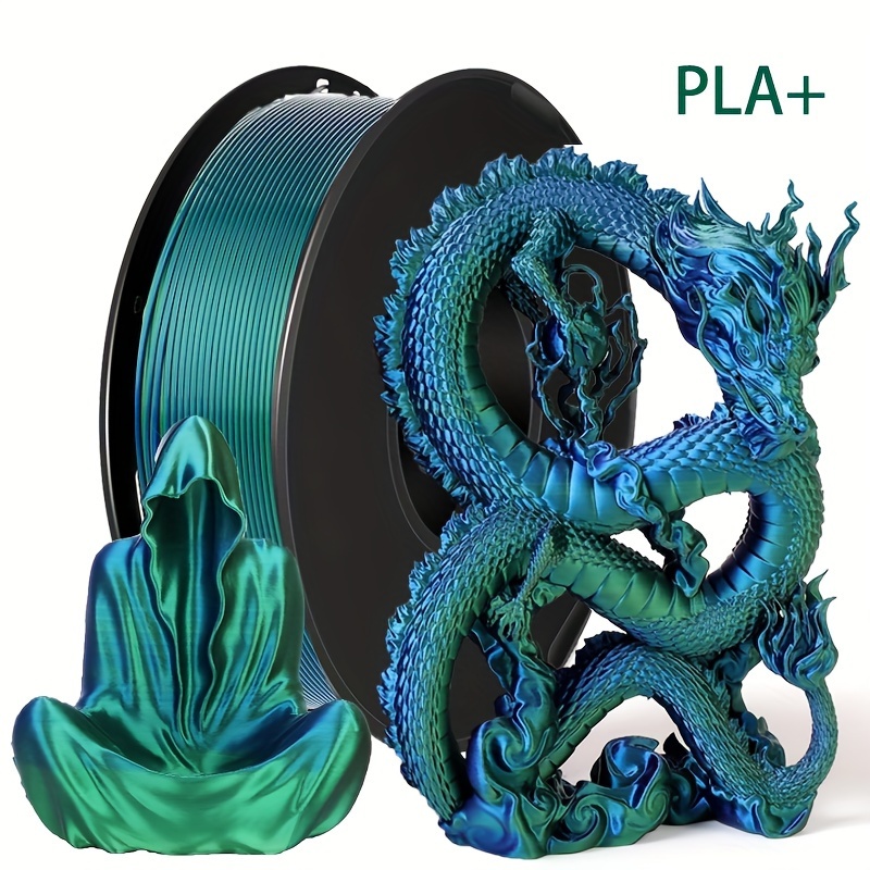 3d Printer Filament Bundle, 3d Pla+ Printing Filament 1.75mm, Dual Colour, -0.03mm, 200g/0.44lbs Blue Green