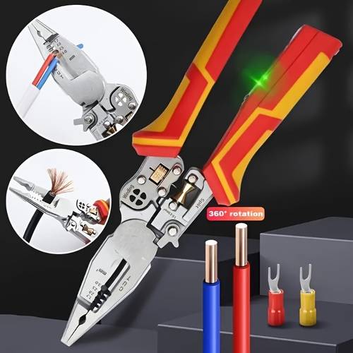 8 in 1 stripping pliers with voltage tester carbon no