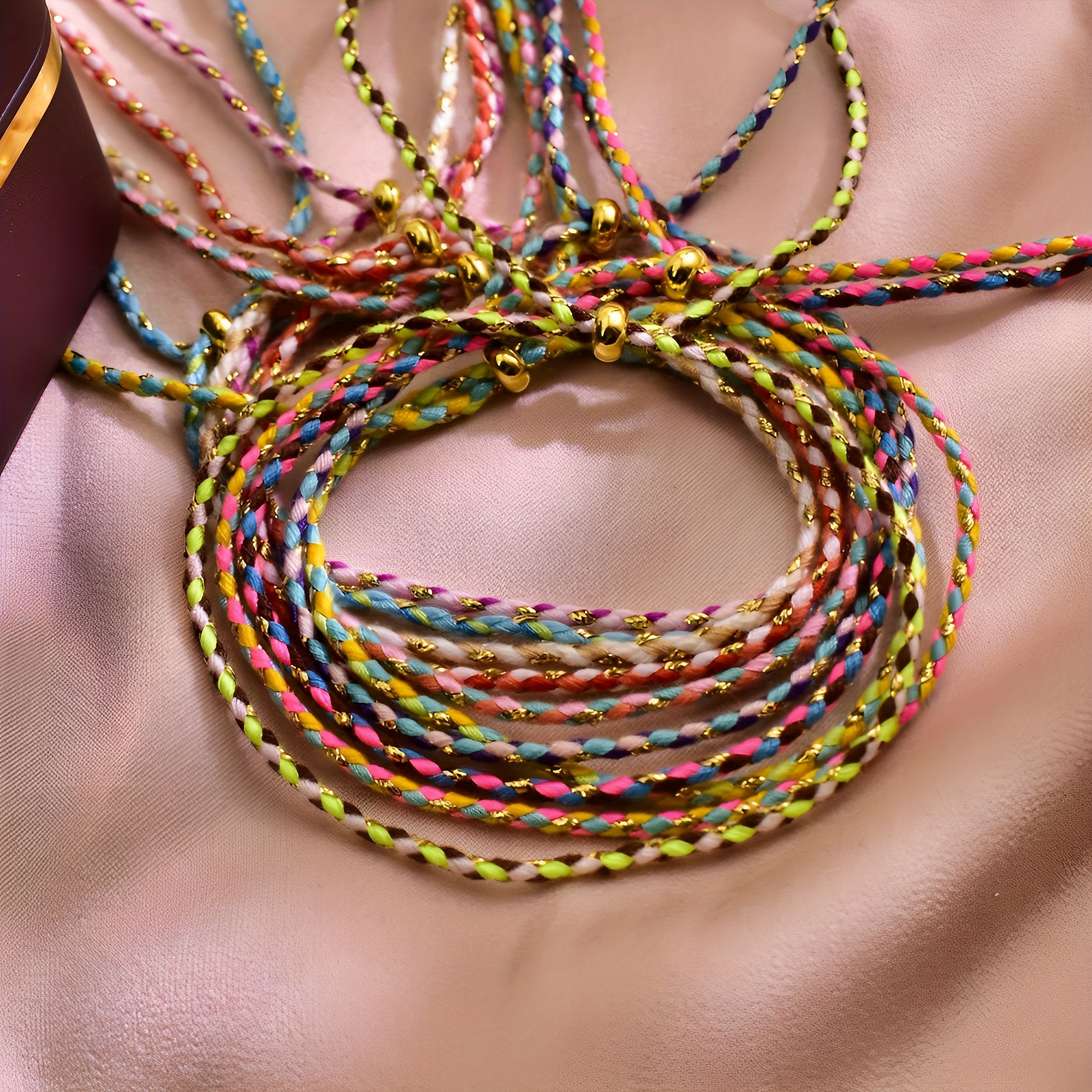 10pcs Women's Bohemian Hand Chains Set 10 Colors Mixed