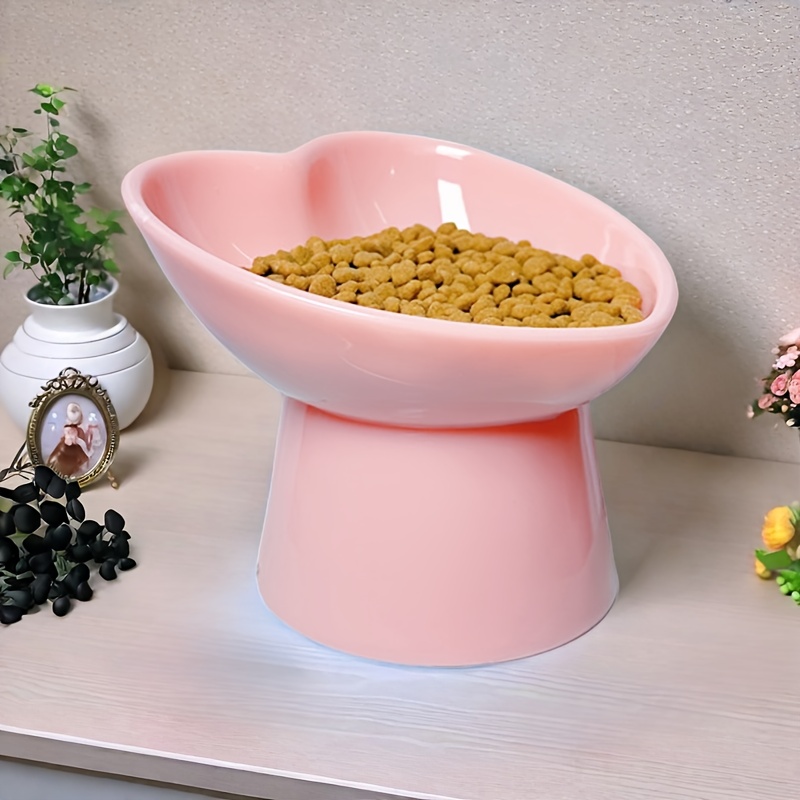 heart shaped elevated pet bowls for cats small dogs raised neck anti tip design spill proof feeding solution with plastic base   style pet dining accessories pet bowls for   pet feeding elegant   durable pet bowls Product details 4