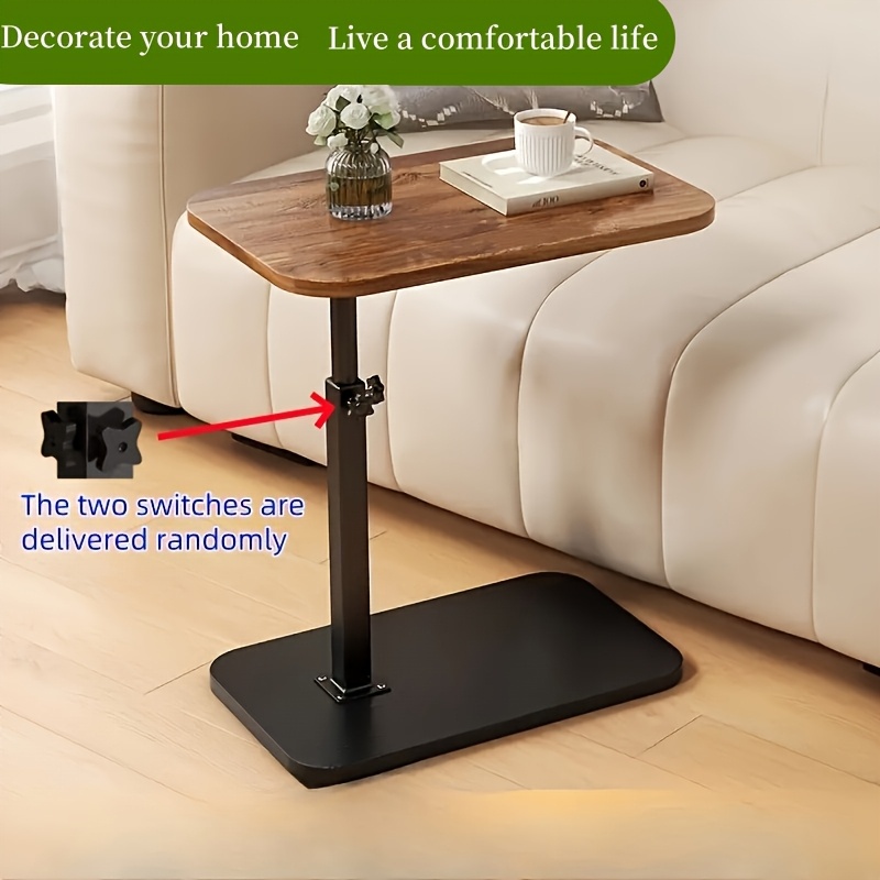 Adjustable Height 360° Rotating Side Table - Modern  , Multi-Functional for Bedroom, Living Room, Office, Game Room - Durable Metal & Wood Construction, Easy Assembly, Ideal Holiday Gift, Versatile Furniture, Contemporary Style, Sturdy Construction,  