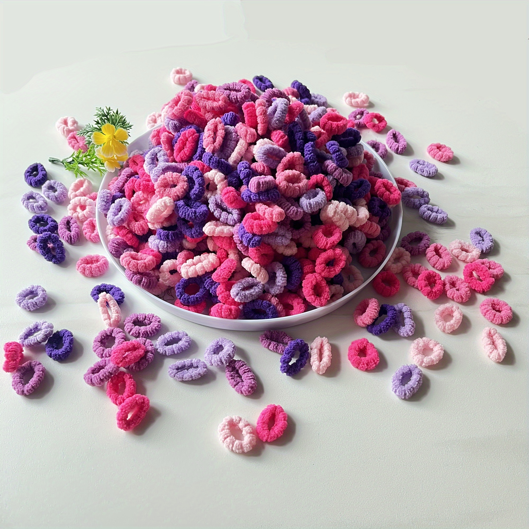 40/60pcs Colorful Jersey Hair Bands for - High Elasticity, No Damage, Braided Ponytail Holders, Hair Ties with Bow & Beaded Details - Perfect for Homecoming, Boho & Sweet Styles, Hair Accessories for