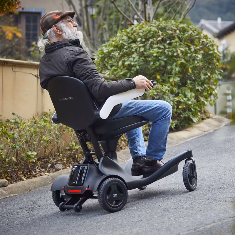 fiber smart electric wheelchair & scooter, 4-wheel travel scooter with 20ah lithium battery, , setup, lightweight foldable for in car trunk Product details 1