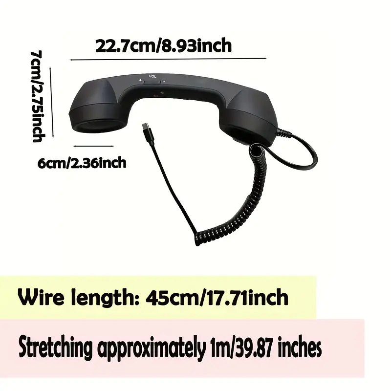 3.5mm Retro Telephone Handset Telephone Receiver For Microphone Speaker