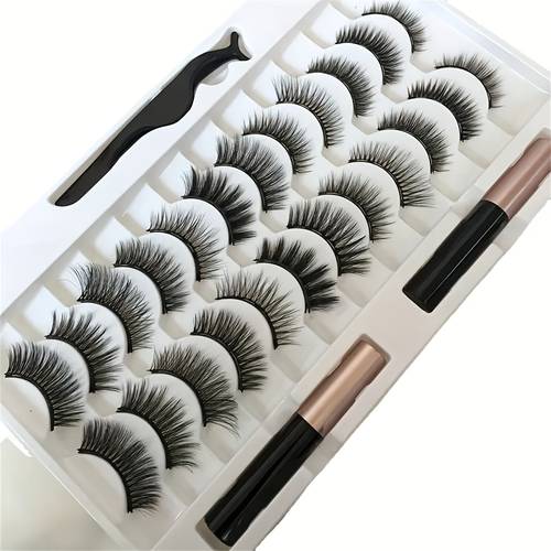 12 pairs magnetic false eyelashes set natural simulation curly magnetic eyelashes magnetic eyelashes no reusable