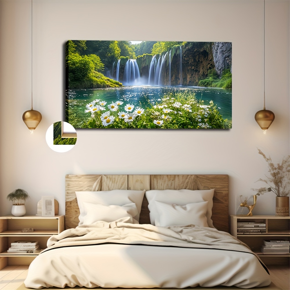 TEMU 2d Flat, 2d Flat, Large Size Framed Poster Decorative Painting Oil Painting Beautiful Natural Landscape Photography Style Suitable For Home,