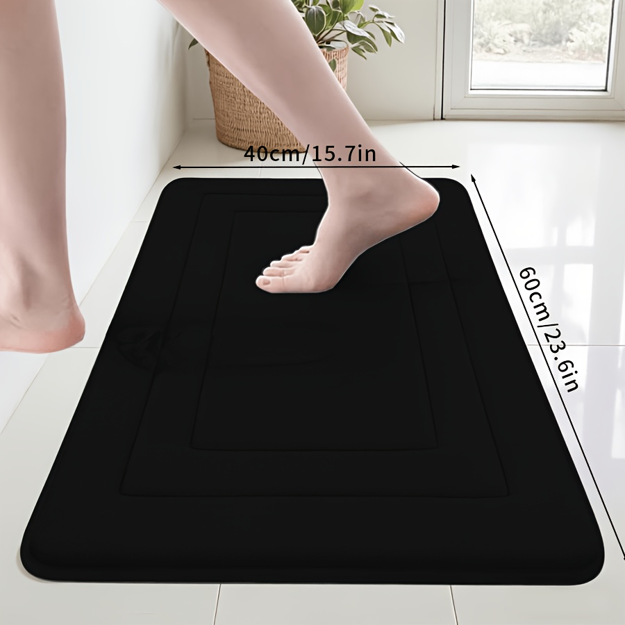 TEMU 1 tapis de bain en flanelle et mousse à mémoire de , tapis de cuisine, tapis absorbant antidérapant vintage, tapis long, coussin de confort,