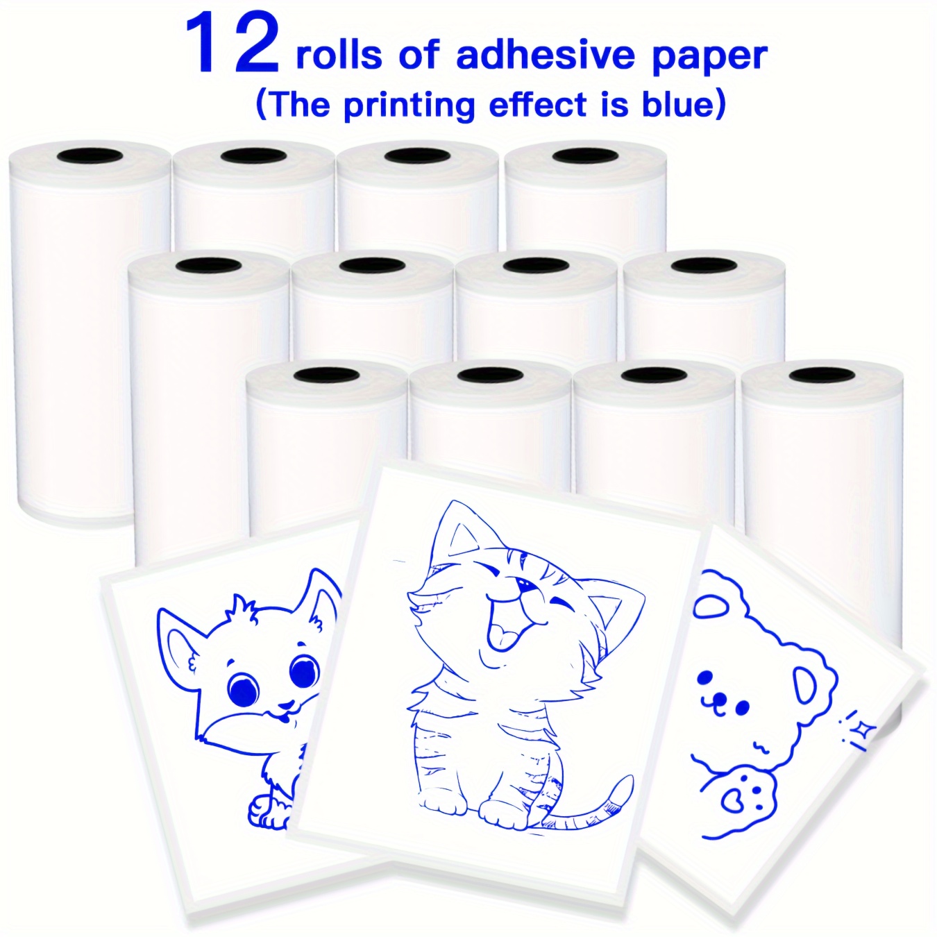 

3/6/12 Rolls Of -adhesive , Suitable For Portable Printers, For , ,