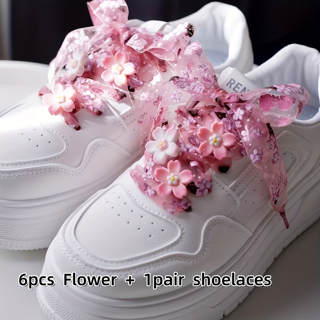 E-shop 6er-Set Kirschblüten-Schnürsenkel-Dekoration Cet, Schuhanhänger, Schuhe-Clip, geeignet für Sportschuhe Freizeitschuh-Dekoration